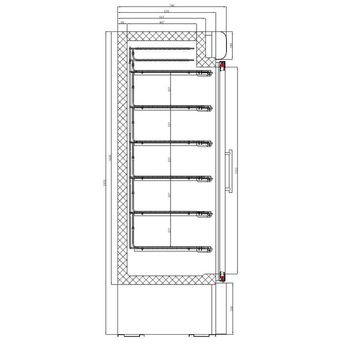 Combisteel Freezer – 1 Glass Door – 360L Capacity – Stainless Steel – -18°C to -22°C – LED Lighting – R 290 Cooling – Energy Efficient