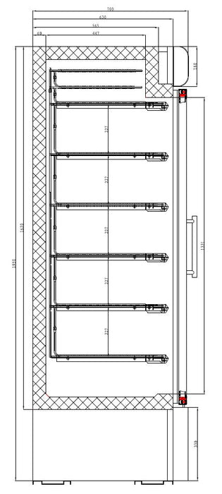 Combisteel Freezer - 2 Glass Doors - Stainless Steel - Ventilated Cooling - LED Lighting - Automatic Defrost - 230V - Energy Efficient