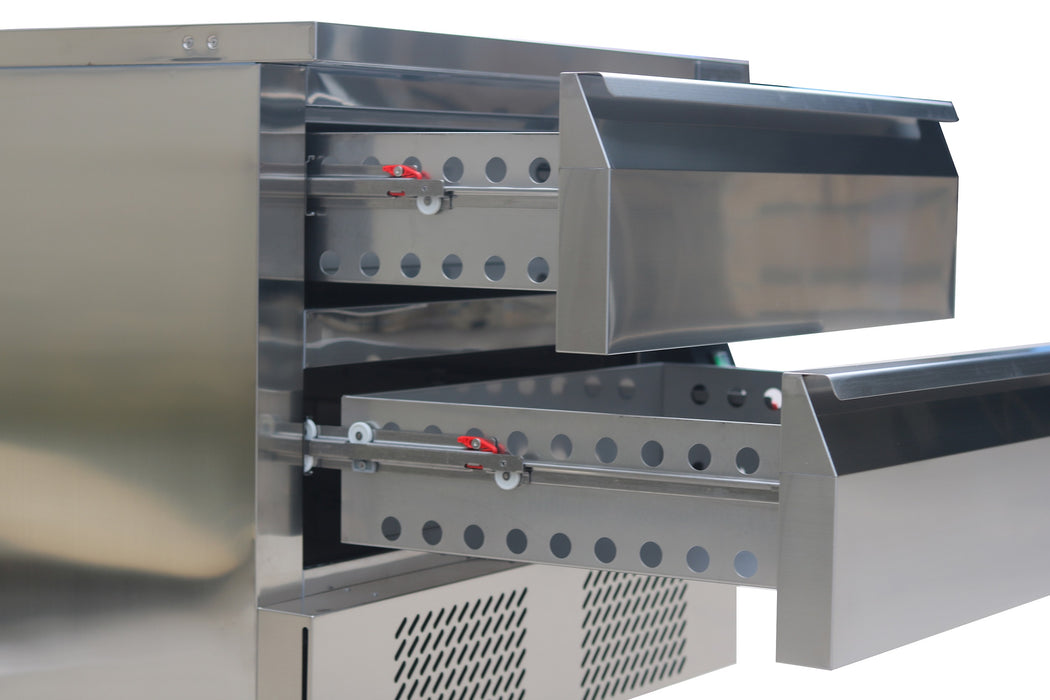 Combisteel Refrigerated Freezer Counter - 1 Drawer - Fits 3x 1/1 GN Pans - Stainless Steel - Ventilated Cooling - -2°C/+8°C & -18°C/-22°C