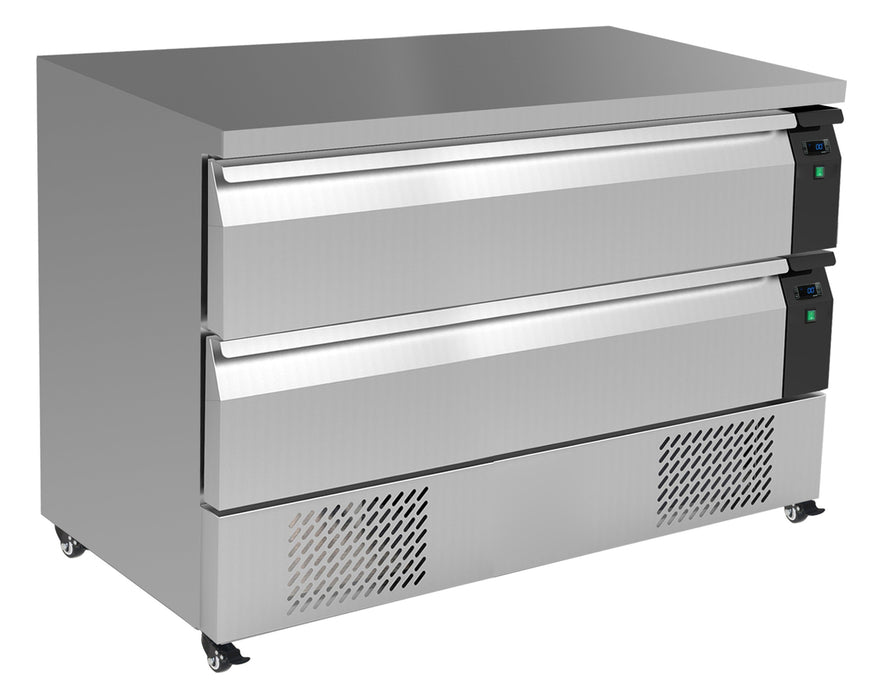 Combisteel Refrigerated Freezer Counter - 2 Drawers, 6x 1/1 GN - Stainless Steel - Energy Efficient - Professional Kitchen Use Combisteel
