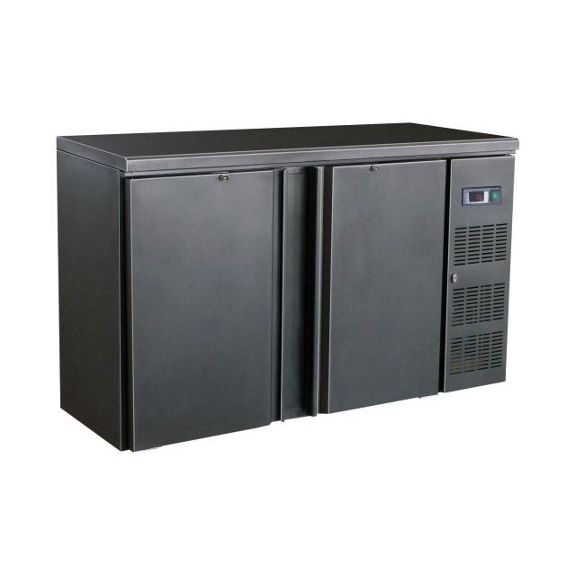 Combisteel Barcooler Black - 2 Doors - Ventilated Cooling - Digital Display - LED Lighting - 2x 1/1 GN Compatible - R290 Refrigerant Combisteel