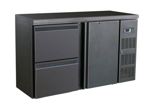 Combisteel Barcooler Black - 1 Door & 2 Drawers - Ventilated Cooling - 150L Capacity - 1/1 GN Compatible - Energy Efficient - Compact Design Combisteel
