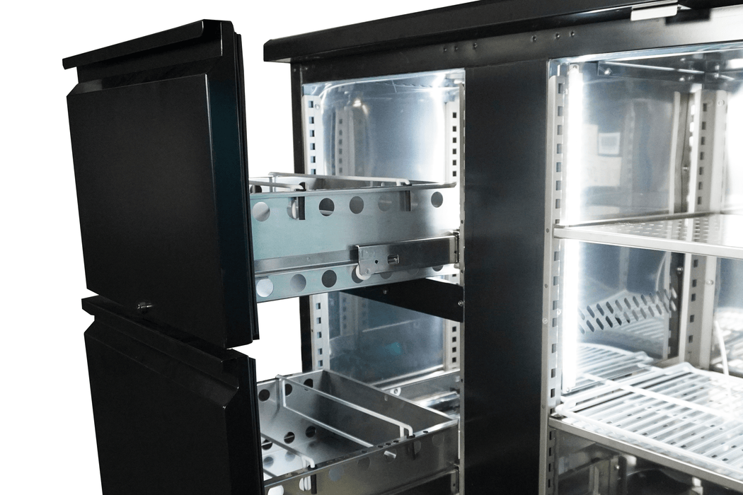 Combisteel Bar Cooler Black - 2 Doors & 2 Drawers - Ventilated Cooling - LED Lighting - 0/+10°C Temperature Range - Energy Efficient Design Combisteel
