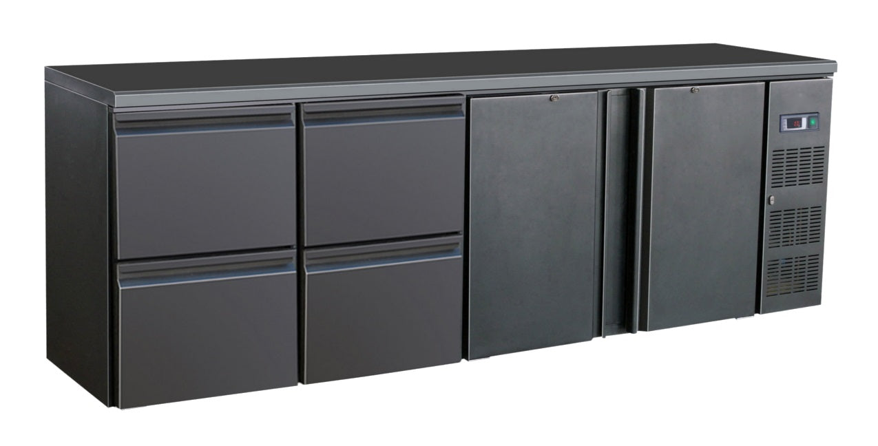 Combisteel Barcooler Black 2 Doors And 2 Drawers 7450.0327 Combisteel