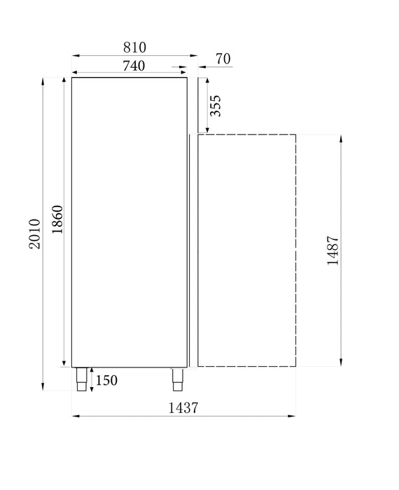 Combisteel Freezer Stainless Steel+Al 600 Ltr Static - 7450.0410 Combisteel