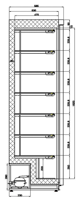 Combisteel Single Door Upright Storage Freezer Stainless Steel - 7450.0570 Combisteel