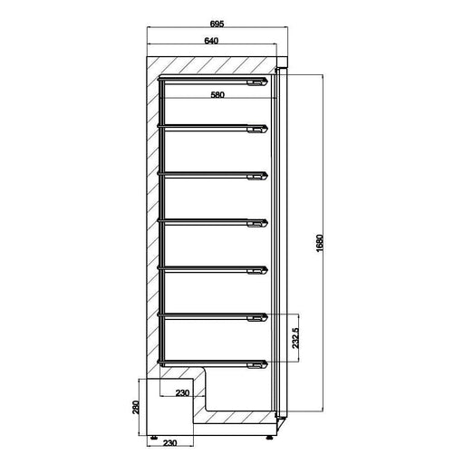 Combisteel 7450.0575 Freezer SS 1 Door Energy Efficient Storage -18/-22°C Temperature Range - 650L Capacity 7450.0575 Combisteel
