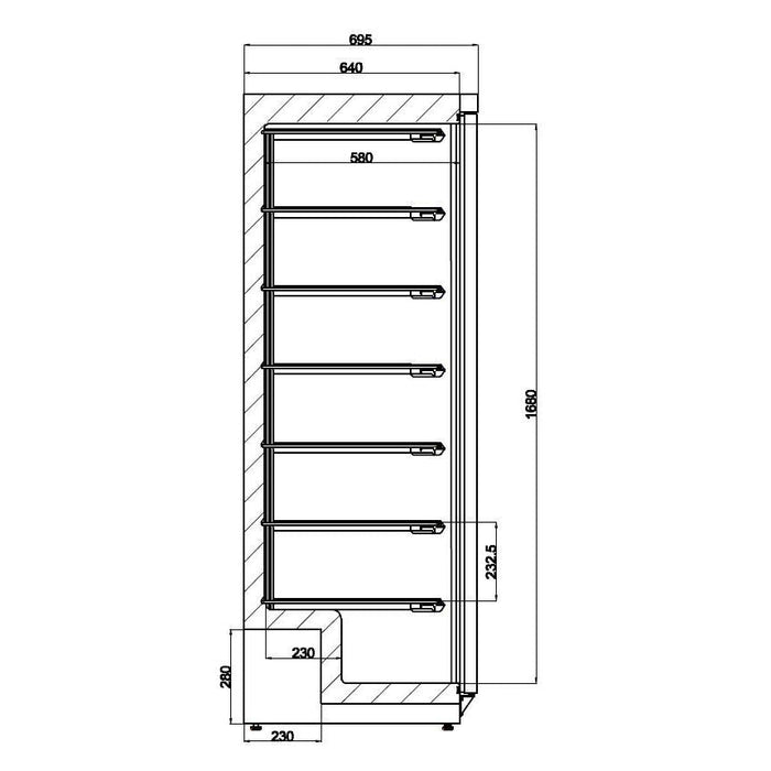 Combisteel 7450.0575 Freezer SS 1 Door Energy Efficient Storage -18/-22°C Temperature Range - 650L Capacity 7450.0575 Combisteel