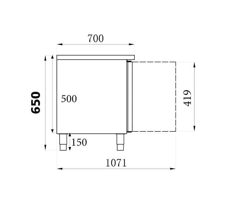 Combisteel Refrigerated Counter Height 650 3 Doors - 7450.0760 Combisteel