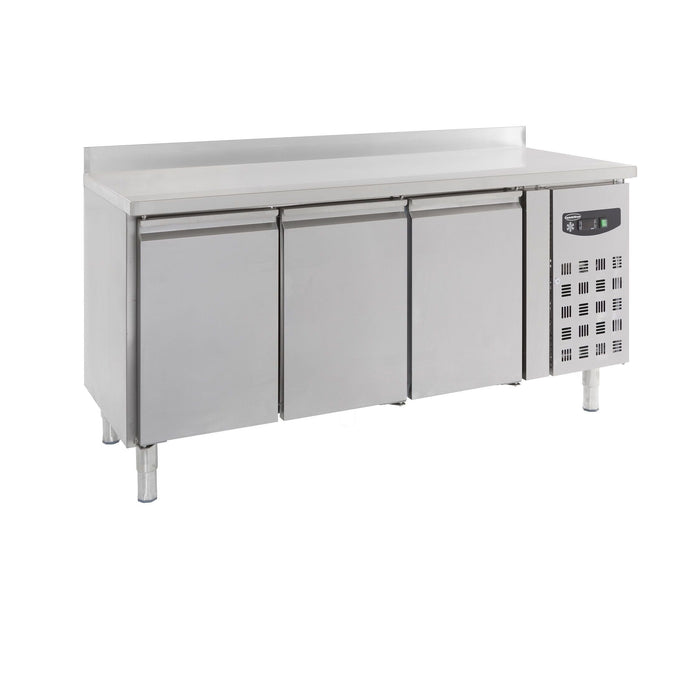 Combisteel 7450.0782 Refrigerated Counter with Upstand - 3 Doors - Stainless Steel - 1795x700x850mm - Ventilated Cooling - +2/+8°C - Energy Efficient 7450.0782 Combisteel
