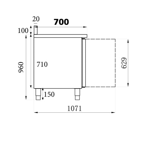 Combisteel Refrigerated Counter with Upstand - 4 Doors - Stainless Steel - +2°C/+8°C - Ventilated Cooling - 2230x700x960mm Combisteel