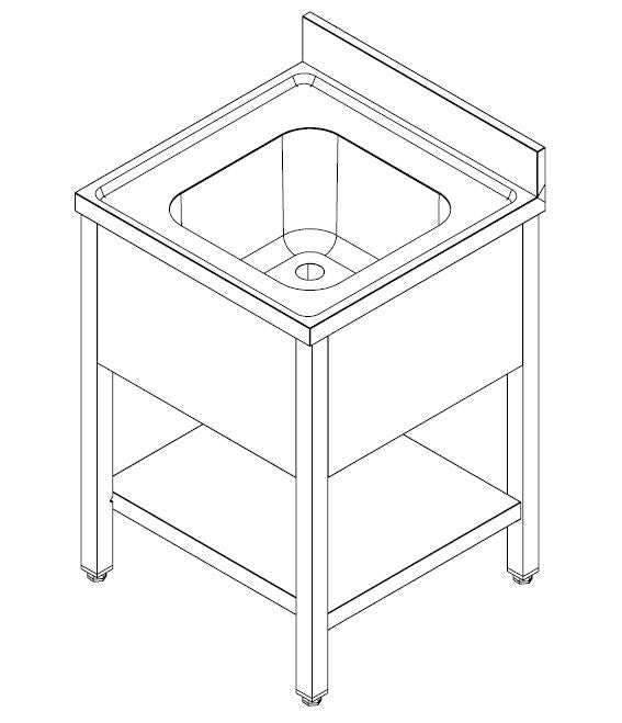 Combisteel 700 Stainless Steel Single Bowl Sink Flat Pack 700mm Wide - 7452.0420 Combisteel