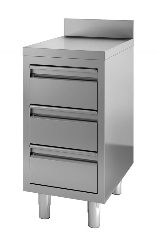 Combisteel Stainless Steel Worktable With 3 Drawers & Rear Upstand 600mm - 7452.0515 Combisteel