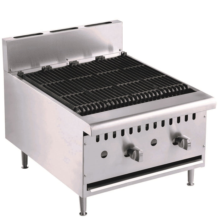 Combisteel 2 Burner Gas Lava Rock Char Grill 615mm - 7455.0900 Combisteel