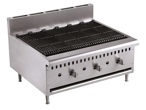 Combisteel 3 Burner Gas Lava Rock Char Grill 915mm - 7455.0905 Combisteel