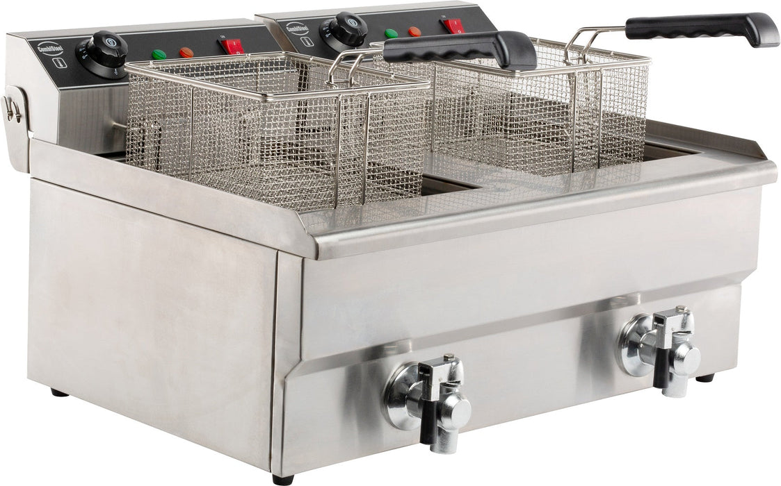 Combisteel Electric Counter Top Fryer Twin Tank 2 x 8 Litre - 7455.1005 Combisteel