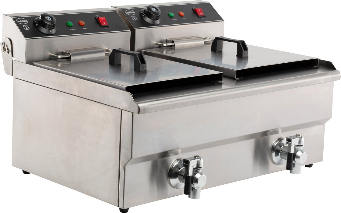 Combisteel Electric Counter Top Fryer Twin Tank 2 x 8 Litre - 7455.1005 Combisteel