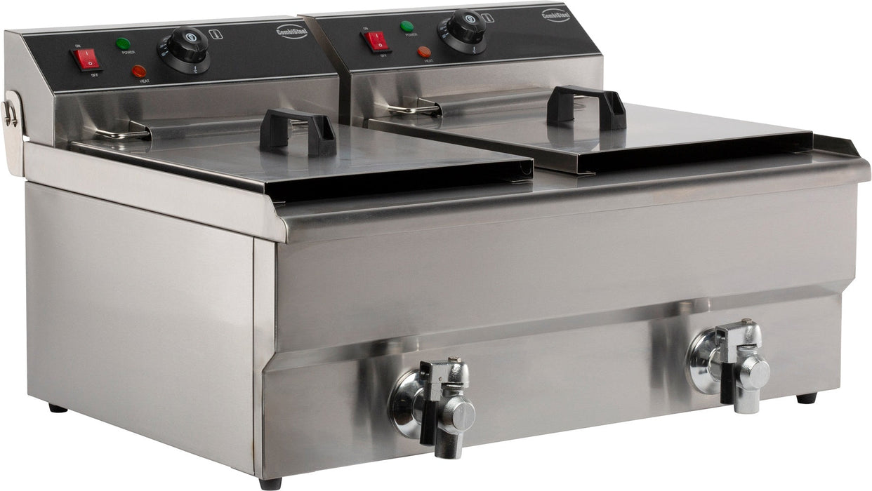 Combisteel Electric Counter Top Fryer Twin Tank 2 x 10 Litre 400v - 7455.1007 Combisteel