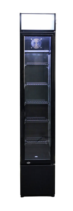 Combisteel Glass Door Refrigerator Narrow Black