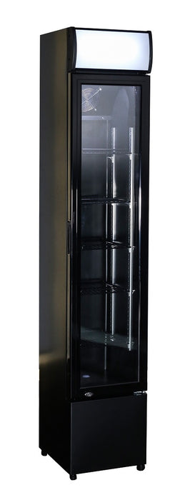 Combisteel Glass Door Refrigerator Narrow Black