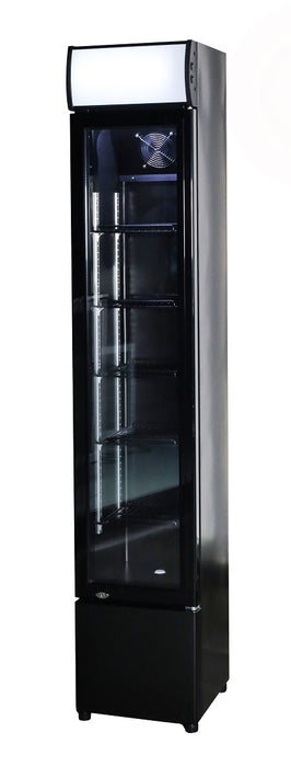 Combisteel Glass Door Refrigerator Narrow Black