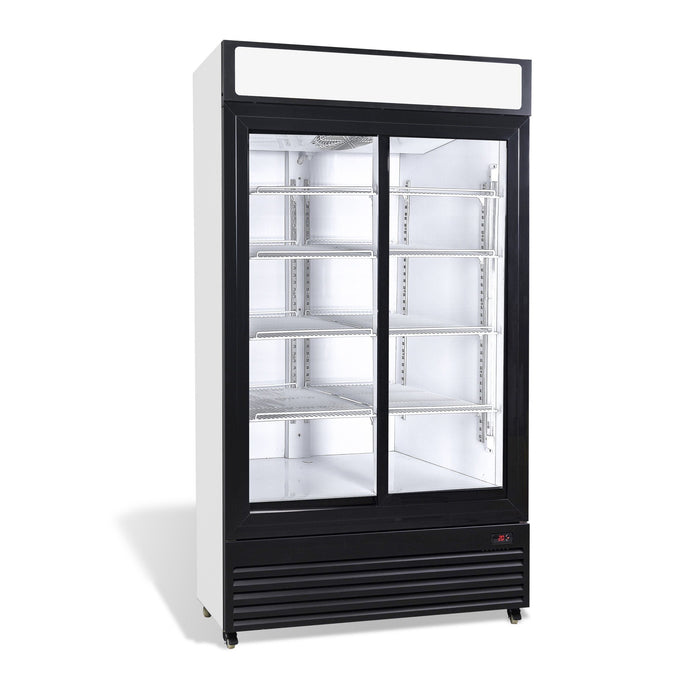 Combisteel Refrigerator with Sliding Glass Doors BEZ 750 SL - 750L Capacity - Ventilated Cooling - LED Lights - Digital Display 7455.1395 Combisteel
