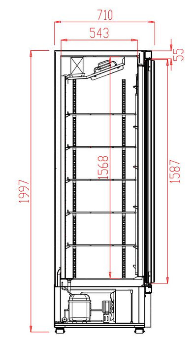 REFRIGERATOR 2 GLASS DOORS JDE-1000R