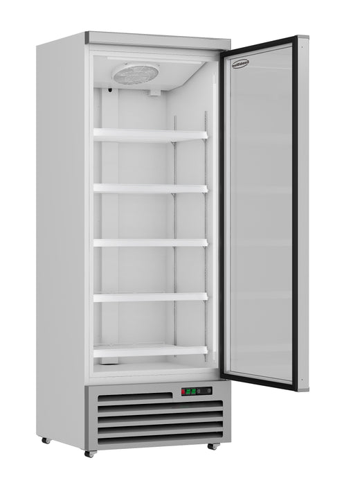 Combisteel Refrigerator JDE-600R - Single Glass Door - 600L Capacity - Ventilated Cooling - LED Lighting - Energy Efficient - White