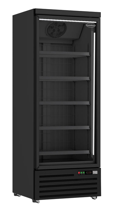 Combisteel Freezer with 1 Glass Door - Black JDE-600F-BL - Ventilated Cooling - LED Lighting - 600L Capacity - Digital Temperature Display 7455.2244 Combisteel