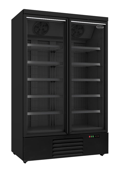 Combisteel Freezer 2 Glass Doors Black Jde 1000 F Bl 7455.2245 Combisteel