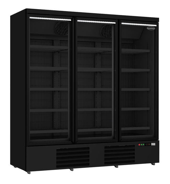 FREEZER 3 GLASS DOORS BLACK JDE-1530F BL