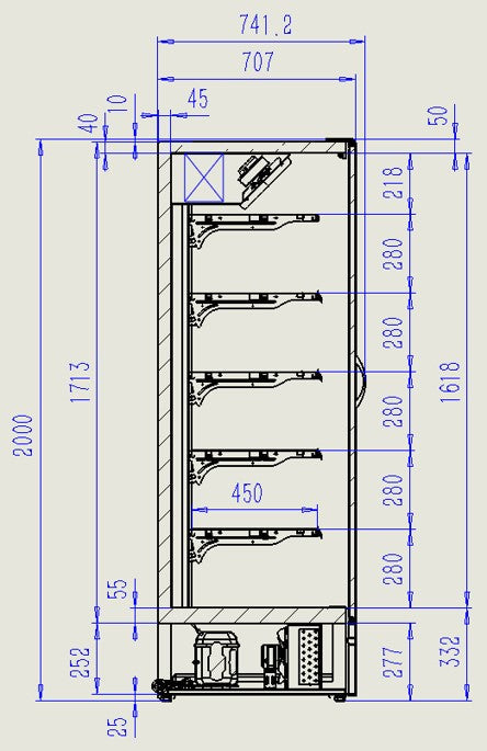 Combisteel Wall Mounted Unit Marco 1.3M Wide | 7455.3100 Combisteel