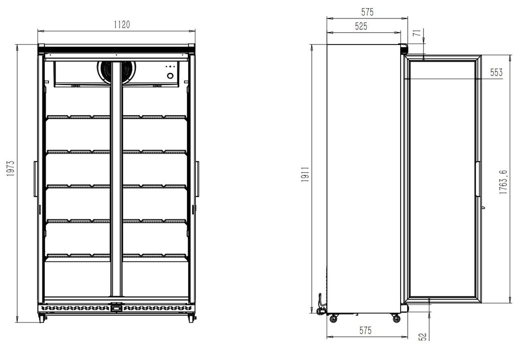 REFRIGERATOR 2 GLASS DOORS AVL-785R