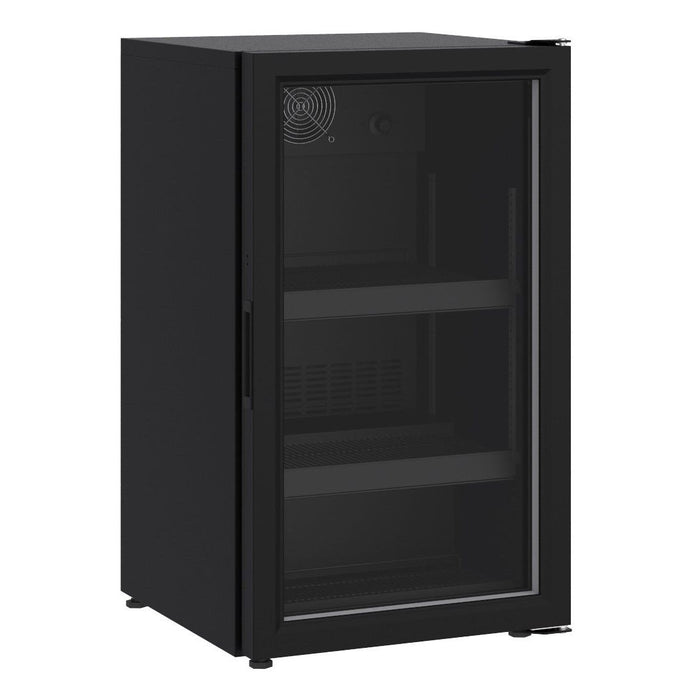 Countertop Glass Door Refrigerator 136L - Black - Compact Design for Commercial Use - Ventilated Cooling - Adjustable Shelves - Combisteel