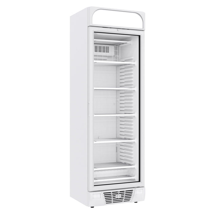 Combisteel Freezer - 1 Glass Door - 382L Capacity - Black - Static Cooling - LED Lights - -18°C to -24°C - Lockable - R290