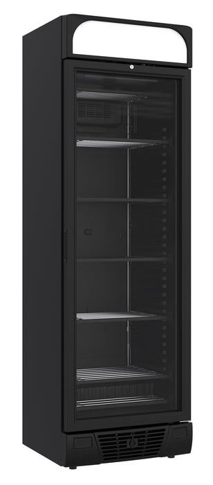 FREEZER 1 GLASS DOOR BLACK 382L