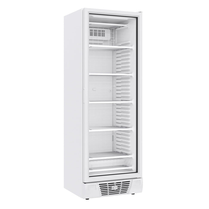 Combisteel Freezer - 1 Glass Door - 382L - Static Cooling - LED Lighting - Lockable - Black - -18°C to -24°C - Energy Class C