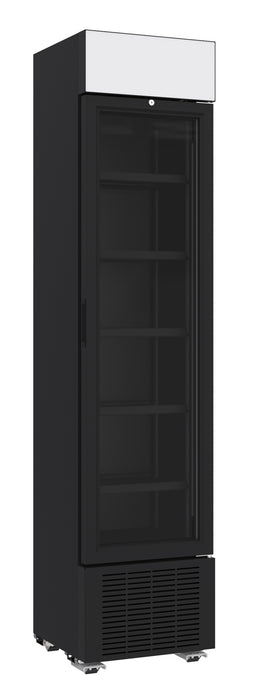 REFRIGERATOR 1 GLASS DOOR BLACK 232L *TRANSPORT ON REQUEST*