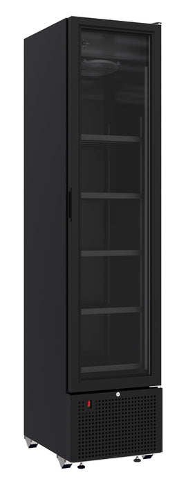REFRIGERATOR 1 GLASS DOOR BLACK 348L *TRANSPORT ON REQUEST* Combisteel