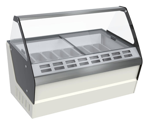 Combisteel Ice Cream Display Hawai - 16x 5L Capacity - Ventilated Cooling - LED Lights - Compact Design for Gelato & Dessert Storage Combisteel