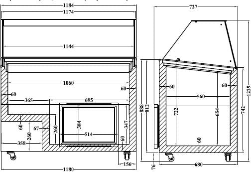 CombiSteel Java Ice Cream Display 1184mm - 7472.0130 Combisteel