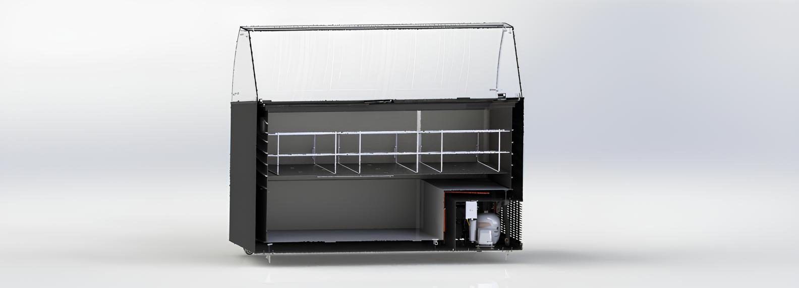 Combisteel Ice Cream Display Tenerife - Black - 10x 5L Capacity - Ventilated Cooling - LED Lighting - Energy Efficient - 1340mm Width Combisteel
