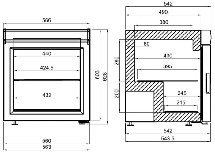 COUNTERTOP GLASS DOOR FREEZER FOR ICE CREAM Combisteel