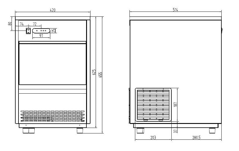ICE CUBE MAKER 26KG/24H  VDB-26 Combisteel