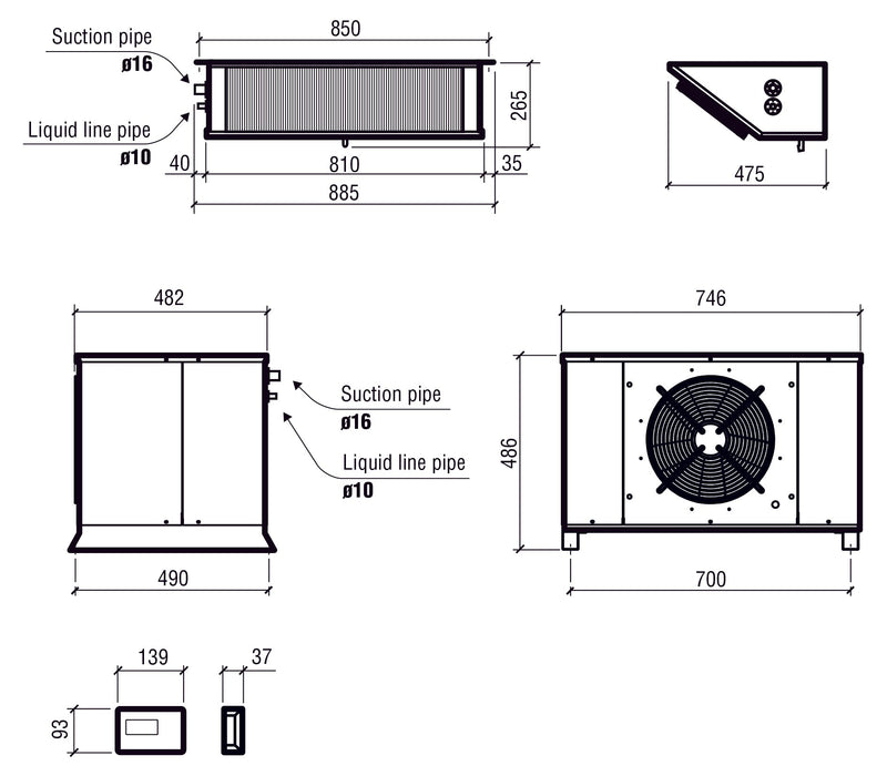 Combisteel Positive Split Cooling Unit - Efficient Refrigeration for 18.97-47.29 m³ - R134a Refrigerant - Touchscreen Control - Durable Performance Combisteel