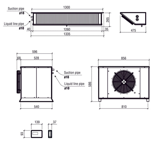 Combisteel Chiller Split Refrigeration Unit | Capacity 48.32-73.32 m3 - 7480.0045 Combisteel