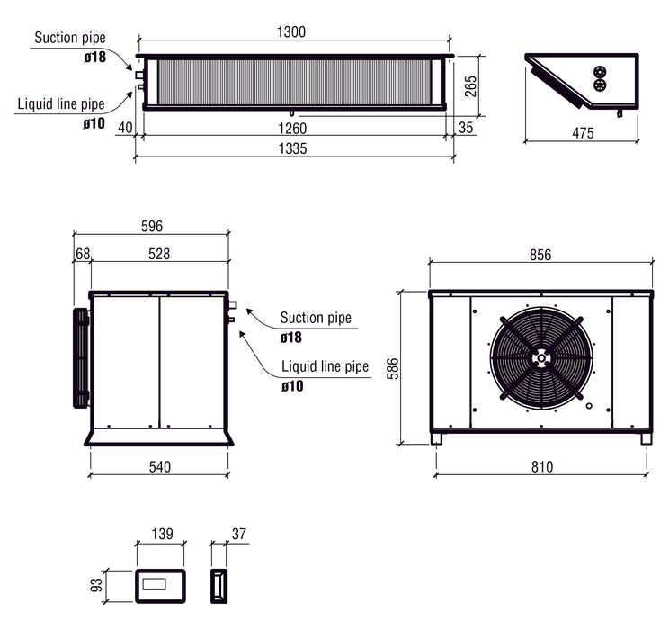 Combisteel Chiller Split Refrigeration Unit | Capacity 48.32-73.32 m3 - 7480.0045 Combisteel