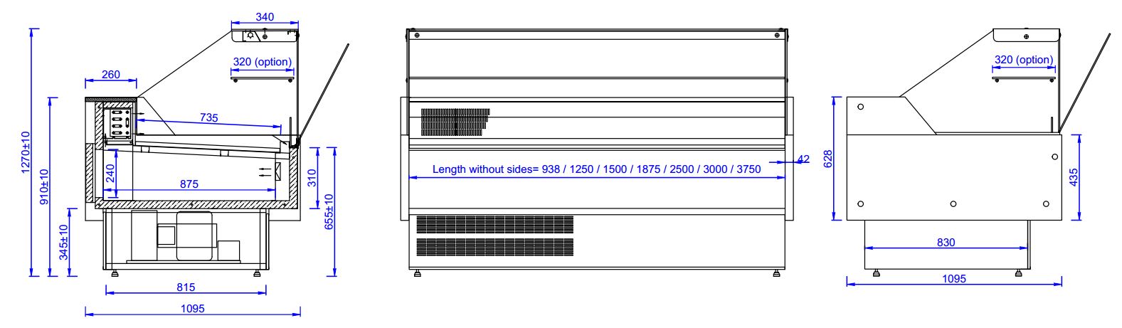 Combisteel Cold Display Morris 2.0 - LED Lighting - Ventilated Cooling - 2.0 m² Showcase Area Combisteel