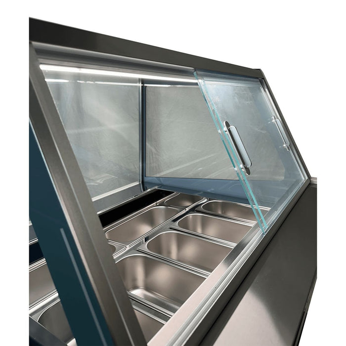 Combisteel Ice Cream Display Phuket - 9x5L Capacity - Static Cooling - LED Lighting - Freestanding - Black - Compact Design - R290 Refrigerant Combisteel