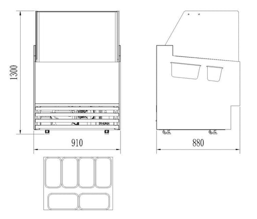 ICE CREAM DISPLAY KOMODO 6X5L Combisteel